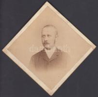 1889 Sopron, Stelzer Pál, keményhátú fotó, 11x11 cm