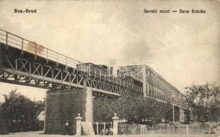 Bosanski Brod, Savski most / railway bridge, locomotive (EK)