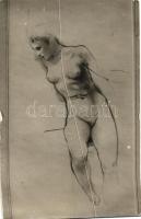 Nude woman, study graphics