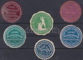 Rimamurány Salgótarján Vasmű RT., Vasöntöde, Erdészet 6 db pecsétbélyeg