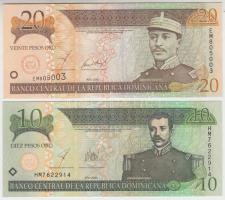 Dominikai Köztársaság 2002-2003. 10P + 20P T:I,I- Dominican Republic 2002-2003. 10 Pesos + 20 Pesos C:UNC,AU