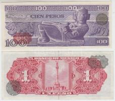 Mexikó 1967-1979. 1P + 100P T:II,I
Mexico 1967-1979. 1 Peso + 100 Pesos C:XF,UNC