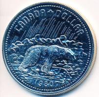 Kanada 1980. 1$ Ag "Arktisz területek-Jegesmedve" T:BU felületi karc  Canada 1980. 1 Dollar Ag "Arctic Territories-Polar bear" C:BU slightly scratched