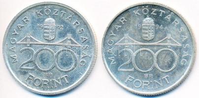 1992-1994. 200Ft Ag "MNB" + "Deák" (2x) T:2,2-