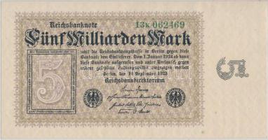 Németország / Weimari Köztársaság 1923. 5.000.000.000M T:I- hajtatlan Germany / Weimar Republic 1923. 5.000.000.000 Mark C:AU unfolded