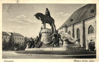 Kolozsvár, Cluj; Mátyás király szobor / statue (EK)