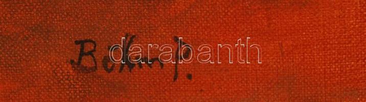 Böhm P. jelzéssel: Anyuka gyerekekkel, olaj, vászon, 60×50 cm