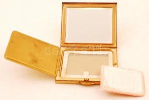 Limoges-i matricás porcelán berakásos púdertartó, szép állapotban, 7,5x6x1 cm