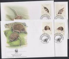 Pyrenean musk shrew block of 4 + 4 FDC Pireneusi pézsmacickány négyestömb + 4 FDC