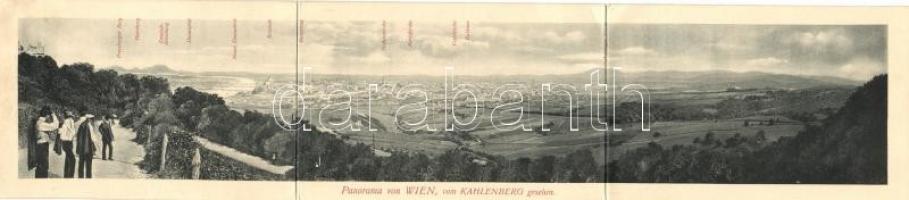 Vienna, Wien; Hotel Restaurant Kahlenberg, Veranda, three-tile panoramacard (EK)