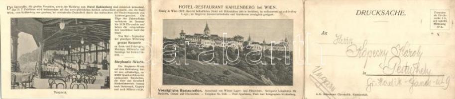 Vienna, Wien; Hotel Restaurant Kahlenberg, Veranda, three-tile panoramacard (EK)