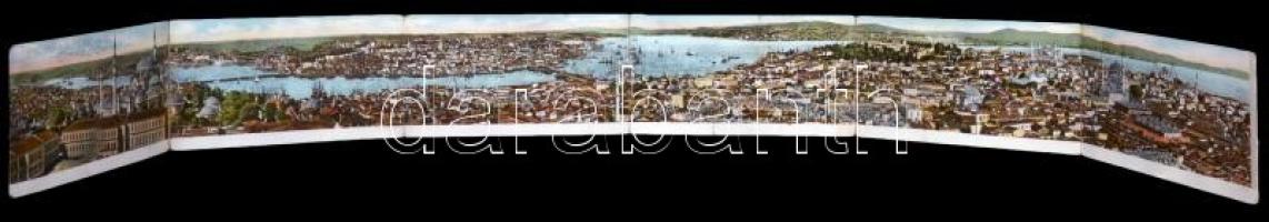 Constantinople, Istanbul; Golden Horn, six-tile panoramacard (b)