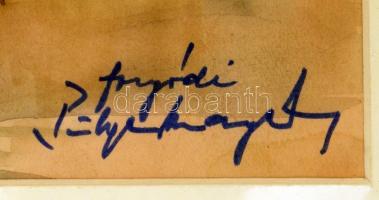 Fonyódi Kálmán (1936-): Szobanövény. Akvarell, papír, jelzett, paszpartuban, 28×40 cm