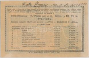 1925. december 5. "Kápolna Sorsjegy" "D" sorozat 5000K T:II-