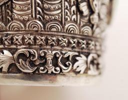 Ezüst (Ag) karperec repülő Buddha és jáde díszítéssel, jelzett, br: 96,1 g