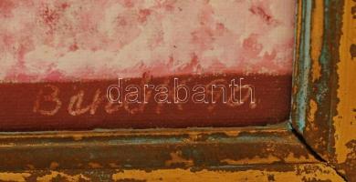 Benák János: Szent család, olaj, vászon, faroston, üvegezett fa keretben, 47,5×35 cm