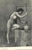 7 db régi erotikus kép képeslapokra / kartonlapra ragaszva / 7 erotic pictures glued on postcard / cardboard backside