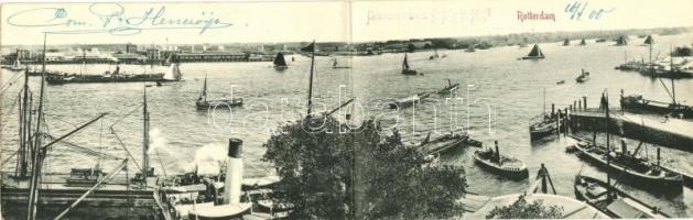 Rotterdam, port, steamship, panoramacard (EK)