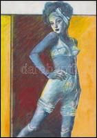 Takács jelzéssel: 6 db illusztráció a 1991-es Playboy újság számára. Vegyes technika, papír, 2 db je...