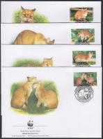 WWF African golden cat set + 4 FDC WWF Afrikai aranymacska sor + 4 FDC