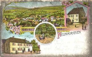 Neunkirchen (Niederösterreich) Gasthaus zum Löwen von J. Rummler / hotel, litho (small tear)