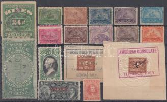 USA 17 db okmánybélyeg stecklapon