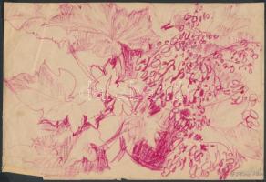 Tassy Klára (1922-2001): Szőlőfürtök. Pasztell, papír, jelzett, 19×28 cm