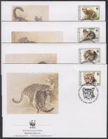 WWF kisméretű macskafajták sor + 4 FDC WWF Cats set + 4 FDC