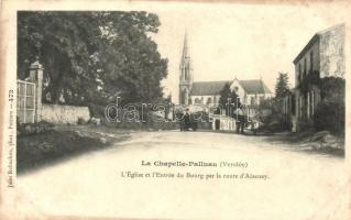 La Chapelle-Palluau, Église, Entrée du Bourg par la route d'Aizenay / church, entry of the castle, street