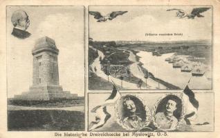 Myslowice Dreikaiserreichs-Ecke German-Russian-Austrian triple border, Bismarck, Wilhelm II, King Karl (b)