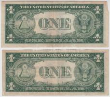 Amerikai Egyesült Államok 1935A 1$ (2x) sárga pecséttel T:III
USA 1935A 1 Dollar (2x) with yellow se...