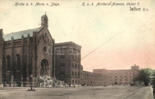 Vienna, Wien XV. Kirche zum h. Maria vom Siege, K.u.K. Artillerie Arsenal Object 7. / church, artillery arsenal (EB)