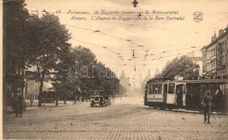 Antwerpen, Anvers; Avenue de Keyser, Gare Centrale / street, railway station, tram, automobile (EK)