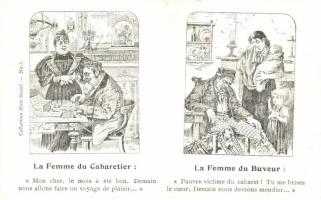 La Femme du Cabaretier, La Femme du Buveur, Collection Bien Social - No. 3. Éd. Ligue Patr. C. LAlcoolisme / Belgian anti-alcohol propaganda (Rb)