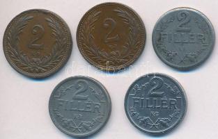 1914-1915. 2f Br (2x) + 1916-1918. 2f Fe (3xklf) T:2,2-