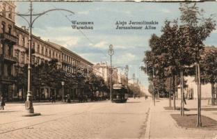 Warsaw, Warszawa; Jerusalemer Allee, tram (probably a piece from a leporello)