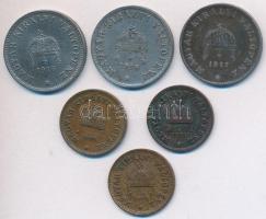 1893-1895. 1f Cu + 1916-1918. 20f Fe (3xklf) T:2,2-