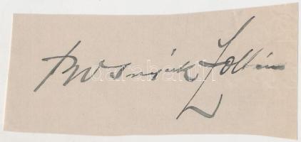 Bosnyák Zoltán (1905-1952) tanár, radikális jobboldali szerkesztő-újságíró. Aláírás kivágáson.