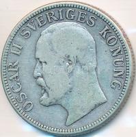 Svédország 1907. 2K Ag "II. Oszkár" T:3 Sweden 1907. 2 Krona Ag "Oscar II" C:F