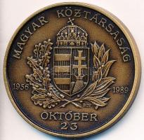 Bognár György (1944-) 1989. "1956-1989 Magyar Köztársaság" Br emlékérem (42,5mm) T:1