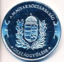 Bozó Gyula (1913-2004) DN "Magyar Köztársaság Országgyűlése" ezüstözött fém emlékérem dísztokban (42,5mm) T:PP