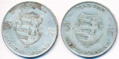 1947. 5Ft Ag "Kossuth" (2x) T:2- Adamo F8.1