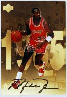 1985 Michael Jordan kosaras nyomtatott aláírása az őt ábrázolókártyán