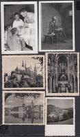 cca 1900-1930 16 db különféle fénykép, pl. családi fotók, Prága nevezetességei, stb., különböző form...