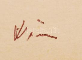 Weisz jelzéssel, Skót szoknyás férfi, vegyes technikájú karikatúra, papír, 30x21 cm