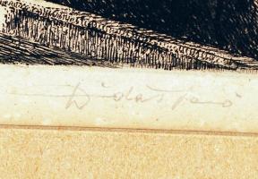 Dudás Jenő (1900-1991): Halászbástya II. rézkarc, papír, jelzett, 31x30 cm