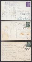 5 pcs. postcards with Deutsches Reich stamps franking 5 db  Deutsches Reich bélyegekkel bérmentesíte...