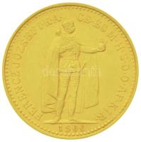 1900KB 10K Au "Ferenc József" (3,39g/0.900) T:2 Hungary 1900KB 10 Corona Au "Franz Joseph" (3.39g/0.900) Kremnitz C:XF Adamo K8