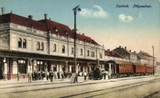 Szolnok, pályaudvar, vasútállomás, gőzmozdony (EB)