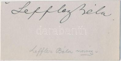 Leffler Béla (1887-1936): író, műfordító, művészeti író aláírása